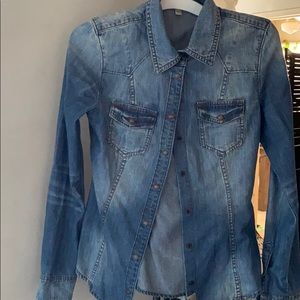 Guess denim button up